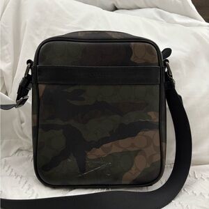 Coach Black and Brown Camouflage Messenger Bag